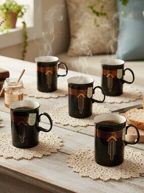 LUXOR Philip Landamore Design Porcelain Dunoon‎ Ceramics Scotland Set of 6